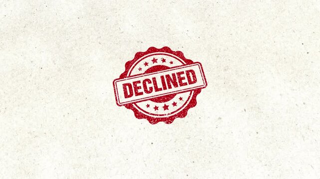 Declined Wooden Rubber Stamp Seal Animation
