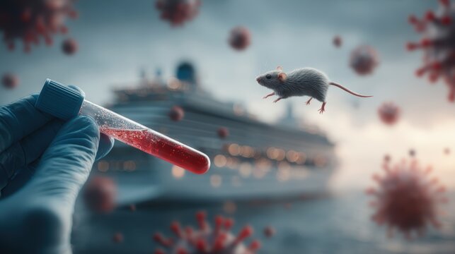Hantavirus or Hanta Virus outbreak as a zoonotic RNA virus transmitted by infected rodents causing sever,disease outbreak medical research epidemic risk healthcare and public health awareness.