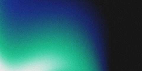 Fototapeta premium Abstract grainy gradient background with smooth wave curve, transitioning from white and mint green to deep blue and black.