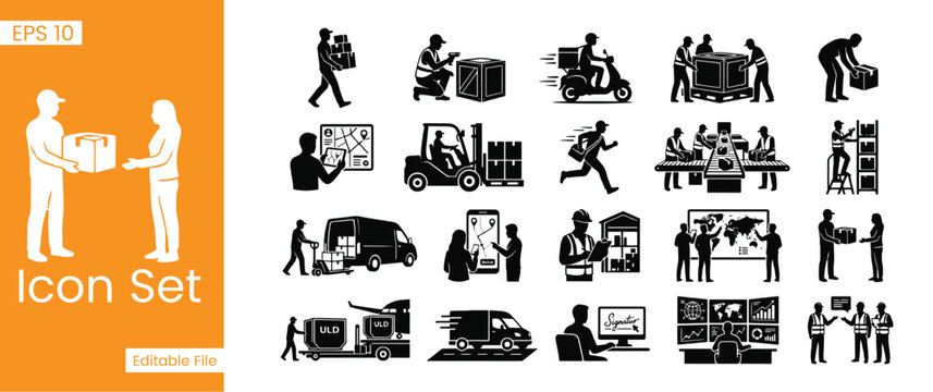 LOGISTICS  DELIVERY ICON PACK design 