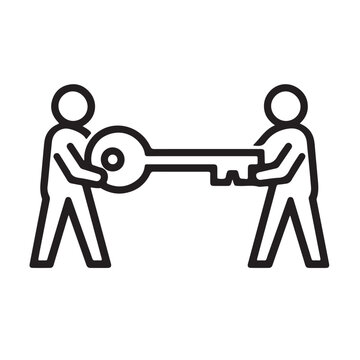 Minimalist Shared Key Cooperation Icon