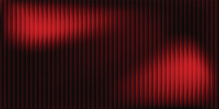 Abstract dark red background with vertical lines and gradient stripes texture. Modern luxury theater curtain style banner for neon stage poster and digital cover design.