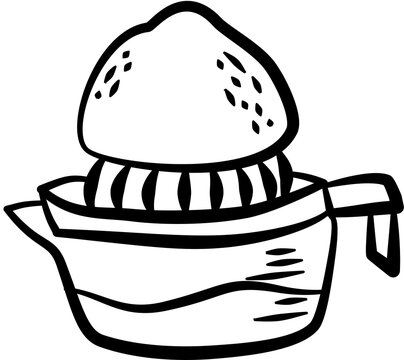 Line Art Lemon Squeezer Doodle