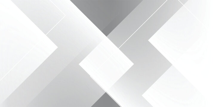Abstract white and gray geometric background with overlapping squares and diagonal lines. Modern elegant minimal backdrop for business presentation, web, and tech design.