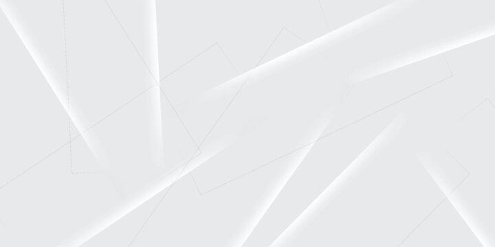 Abstract white and gray background with overlapping dynamic transparent rectangles and dotted lines. Modern elegant minimal backdrop for business presentation, tech, and web design