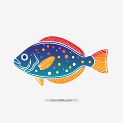 Fototapeta premium Colorful Spotted Fish Illustration