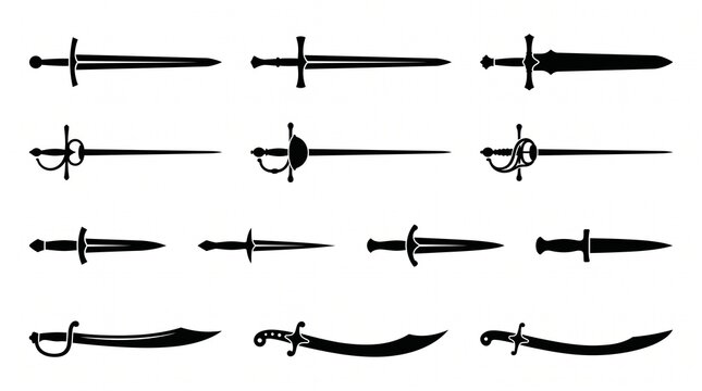 vector illustration of a set of sword