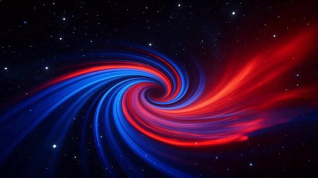 Cosmic swirl of red and blue light