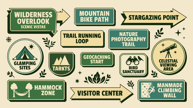 Outdoor Recreation and Adventure Signage Collection