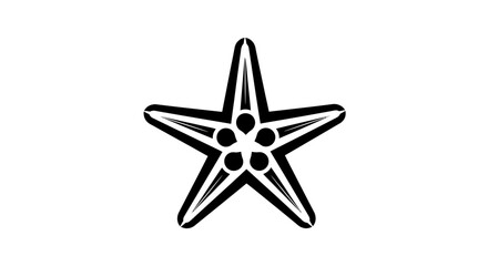 Obraz premium Detailed patterned starfish illustration in black and white.