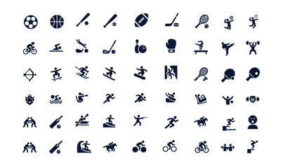 Fototapeta premium Collection of sports icons and symbols for various athletic activities