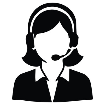 Customer service representative wearing a headset