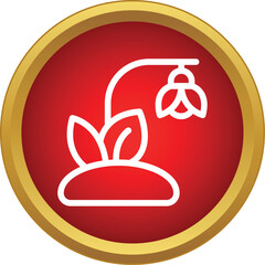 Fototapeta premium Snowdrop flower icon representing spring, new growth, and nature