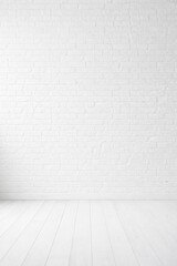 Fototapeta premium Minimalist white brick wall background.