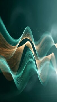 Abstract wave lines flowing in futuristic digital background