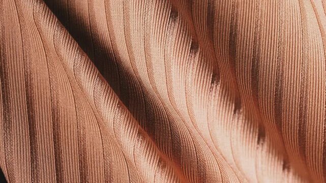 Brown ribbed textile texture background, soft fabric material and cozy design concept.