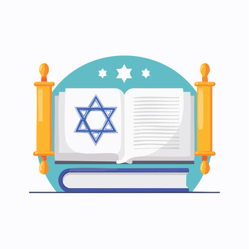 Torah Scroll and Star of David Illustration