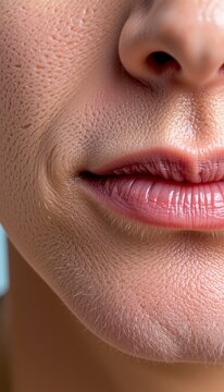 Closeup Relaxed Lips and Skin Texture