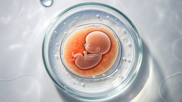 IVF and Embryo concept ,Human embryo embryo development fetal growth prenatal stage medical concept clean digital