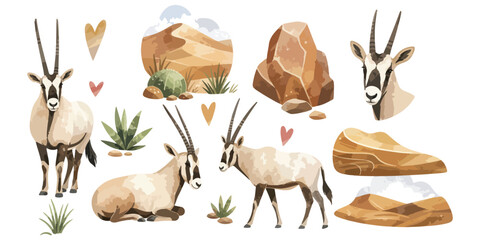 watercolor  oryx  collection © dian's