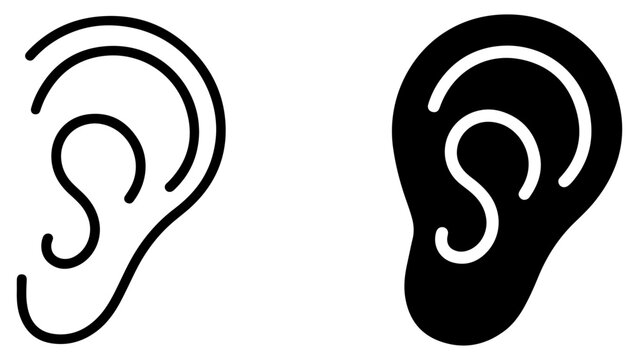 human ear hearing vector icon
