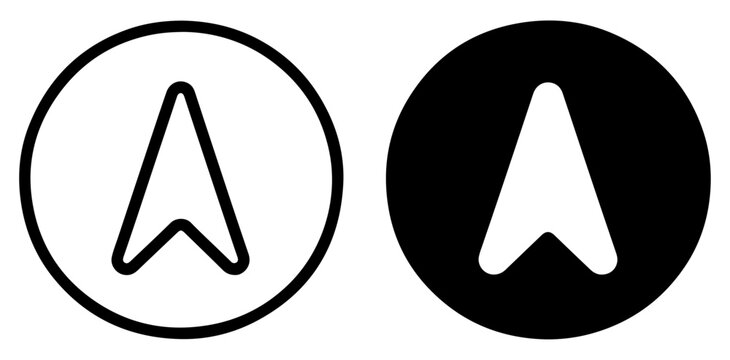 north direction arrow icon set