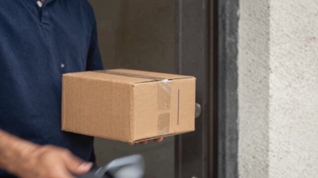 Delivery Driver Scanning Package for Confirmation
