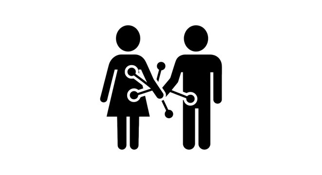 Black silhouette of couple scissors.