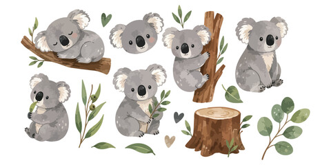 watercolor koala collection © dian's