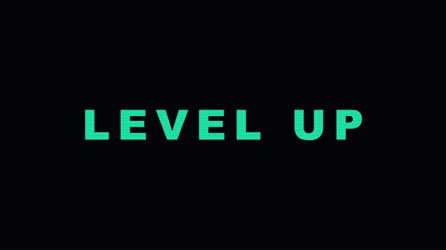 Level Up Typography with Digital Decoding Hacker Effect on Black Background