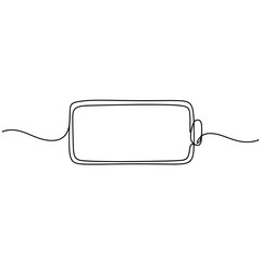 Obraz premium Continuous One Line Drawing of Battery Icon Power and Energy Concept Minimalist Vector Illustration