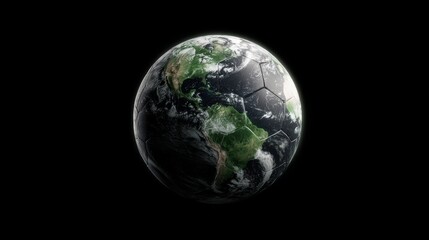 Fototapeta premium Planet Earth with a soccer ball texture
