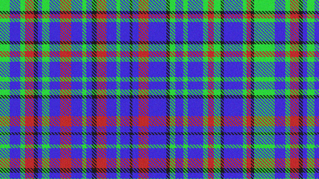 Vibrant blue green and red plaid pattern seamless textile design