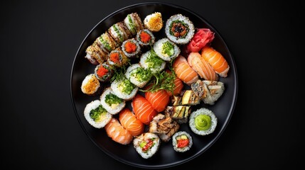 Sushi on a plate, japanese cuisine © Azarias