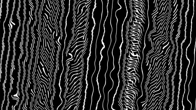 Monochrome wavy line woodgrain pattern animation background