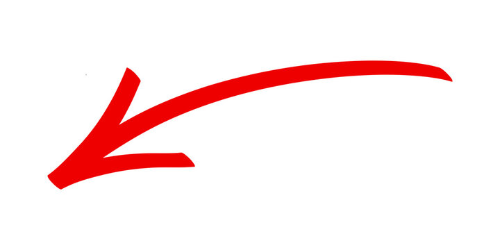 Red arrow isolated on transparent background.