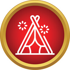 Teepee or wigwam structure with abstract sparks, symbol of native american culture © ylivdesign
