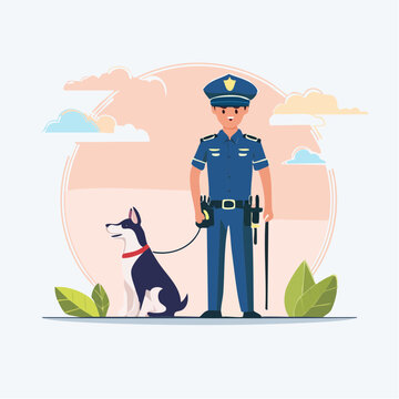 Police Officer and K9 Unit Dog