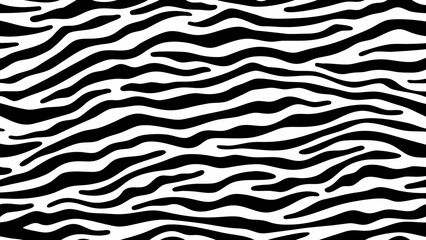 abstract wavy pattern seamless black and white design with organic flowing lines © Chapala