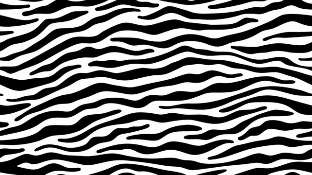 abstract wavy pattern seamless black and white design with organic flowing lines