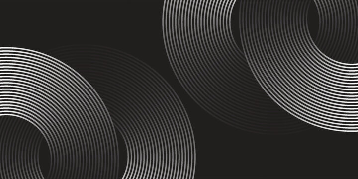 white geometric abstract background overlapping layers on bright space with line effect decoration. Circle style concept modern graphic design element for banner, flyer, card. vector