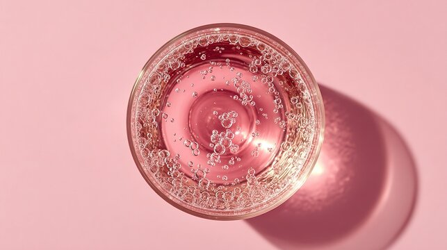 brut. Elegant champagne flute with pink bubbles, showcasing celebration and elegance. bar promotions, beverage menus, designed for food & beverage menus and cafe branding, used by ui designers.