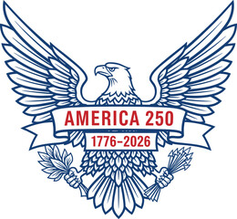Fototapeta premium Celebrate 250 years of american independence 4th of july america 250 anniversary