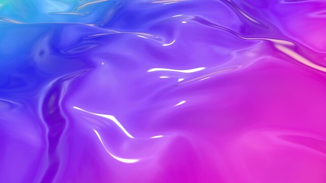 Hypnotic 4K 3D animation of a cloth surface, gently swaying and folding, as a mesmerizing red-blue paint gradient washes over it.