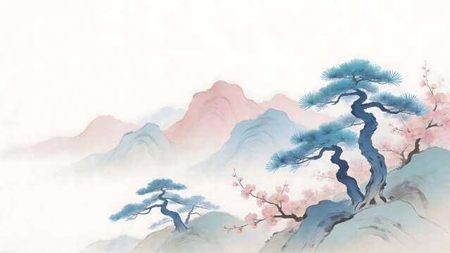 Traditional Asian landscape painting