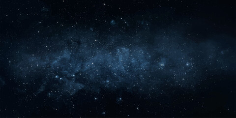 Deep blue space background with stars, nebula and cosmic night sky © RD Visuals