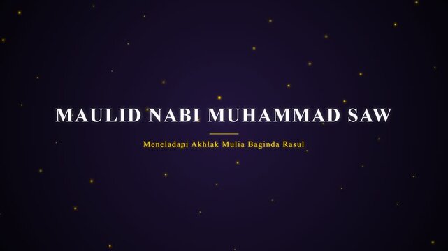 Maulid Nabi Muhammad Celebration with Gold Glitter Effect