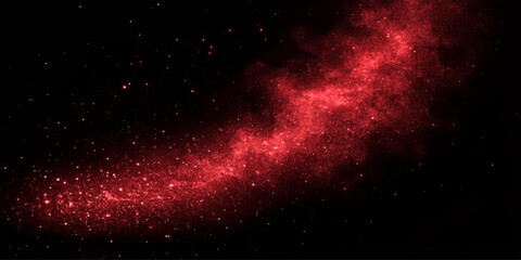 Abstract dark red space background with a bright galaxy nebula and stars in the night sky cosmos universe © RD Visuals