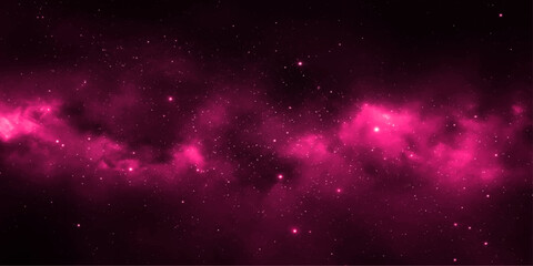 Abstract pink space background with stars galaxy nebula and deep cosmic night sky illustration © RD Visuals