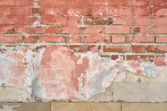 old dirty red brick wall